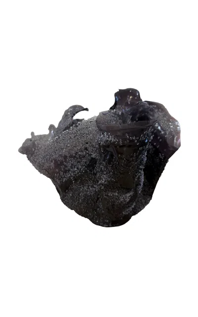 Caroline Zimbalist - “charcoal Bead” Biomaterial Vessel - Black