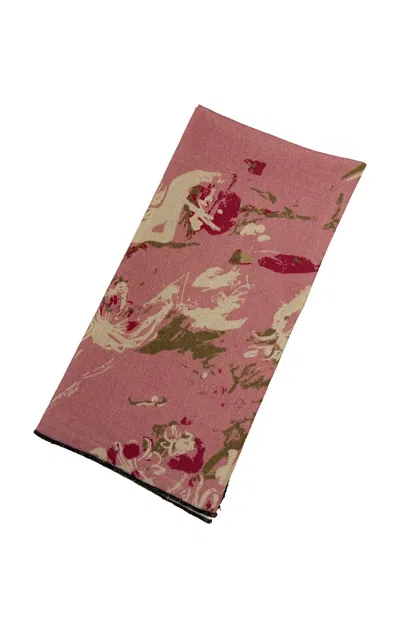 Caroline Zimbalist - Muave Floral Napkin - Multi In Pink