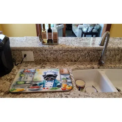 Caroline's Treasures Affenpinscher The Chef Dish Drying Mat In Natural