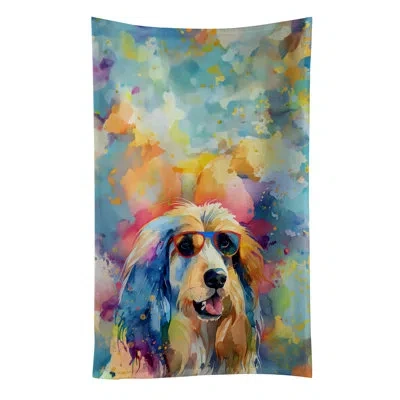 Caroline's Treasures Afghan Hound Hippie Dawg Kitchen Towel In Multicolor