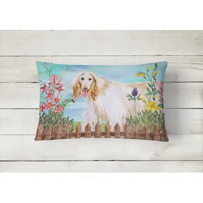 Caroline's Treasures Afghan Hound Spring Indoor/outdoor Throw Pillow
