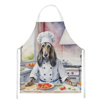 Caroline's Treasures Afghan Hound The Chef Apron In White;beige;purple