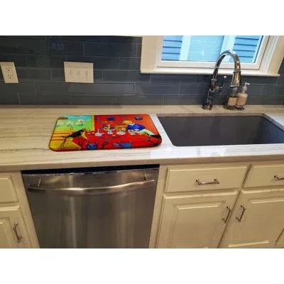 Caroline's Treasures Airedale Terrier With Lady In The Kitchen Drying Mat In Red;red