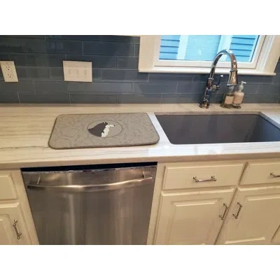Caroline's Treasures Akita In The Kitchen Drying Mat In Gray