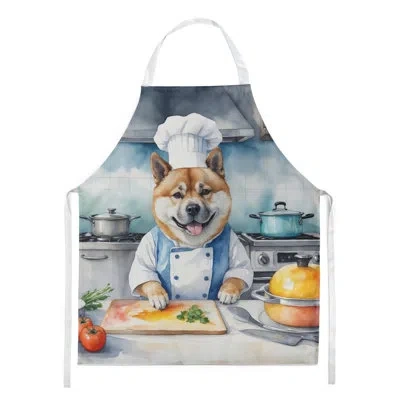 Caroline's Treasures Akita The Chef Apron In Multicolor