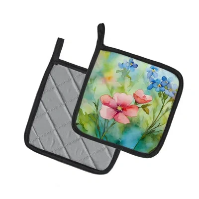Caroline's Treasures Alaska Forget-me-nots In Watercolor Pair Of Pot Holders In Multicolor