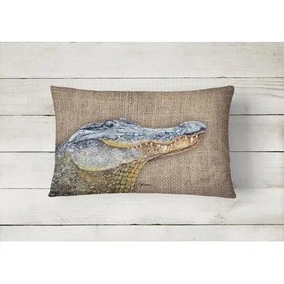 Caroline's Treasures Alligator Brown/gray Indoor/outdoor Throw Pillow