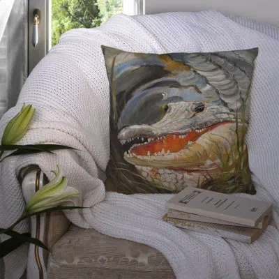 Caroline's Treasures Alligator Graphic Print Indoor/outdoor Throw Pillow