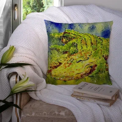 Caroline's Treasures Alligator Indoor/outdoor Green Throw Pillow