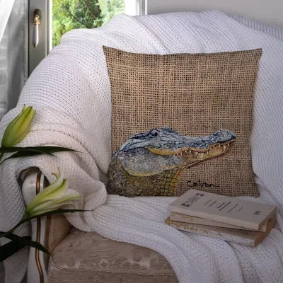 Caroline's Treasures Alligator Indoor/outdoor Square Throw Pillow