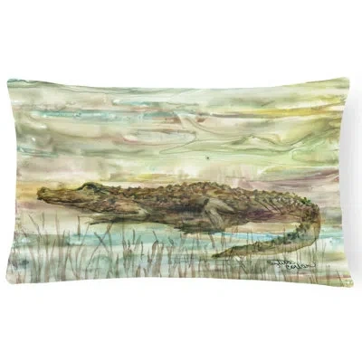 Caroline's Treasures Alligator Sunset Decorative Indoor/outdoor Lumbar Pillow