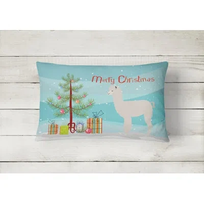 Caroline's Treasures Alpaca Christmas Fabric Indoor/outdoor Throw Pillow