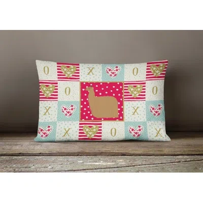 Caroline's Treasures Alpaca Suri Love Outdoor Rectangular Cushion With Filling