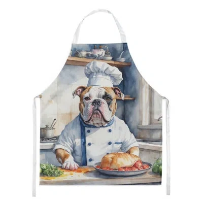 Caroline's Treasures American Bulldog The Chef Apron In Multicolor