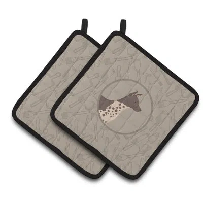 Caroline's Treasures American Hairless Terrier In The Kitchen Potholder In Gray