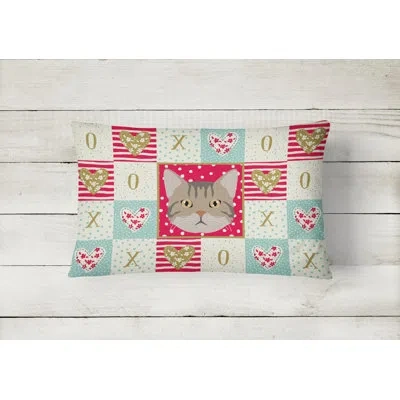 Caroline's Treasures American Wirehair Cat Love Outdoor Rectangular Cushion With Filling