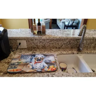 Caroline's Treasures Anatolian Shepherd The Chef Dish Drying Mat In Natural
