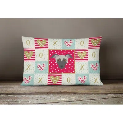 Caroline's Treasures Argentine Pila Dog Love Outdoor Rectangular Cushion With Filling
