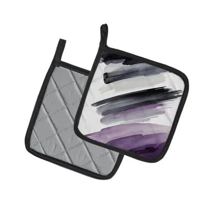 Caroline's Treasures Asexual Pride Pair Of Pot Holders In Multicolor