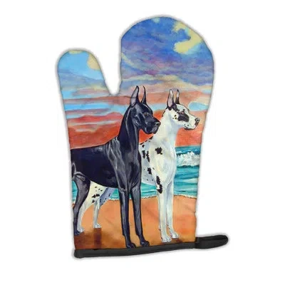 Caroline's Treasures At Sunset Great Dane Oven Mitt In Blue;black