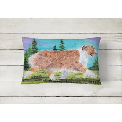 Caroline's Treasures Australian Shepherd Graphic Print Rectangular Indoor/outdoor Throw Pillow