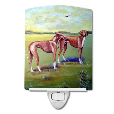 Caroline's Treasures Azawakh Hound Ceramic Night Light In Green