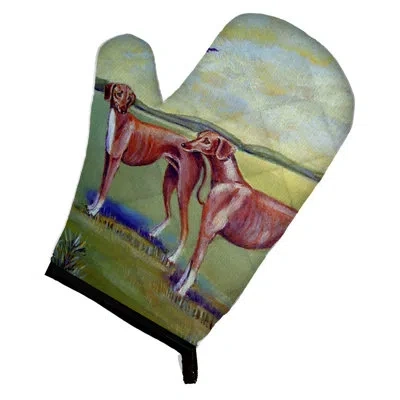 Caroline's Treasures Azawakh Hound Oven Mitt In Brown;green