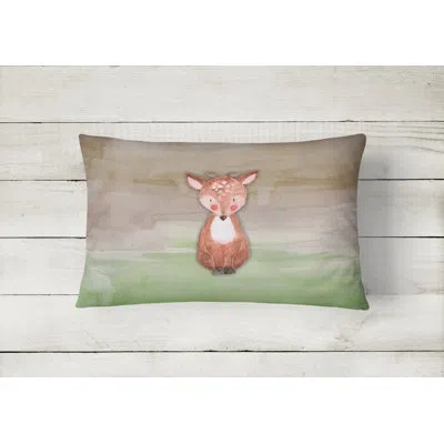 Caroline's Treasures Baby Deer Watercolor Lumbar Pillow