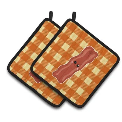 Caroline's Treasures Bacon Face Potholder In Brown