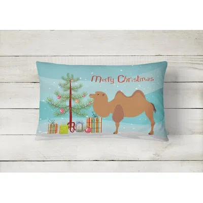 Caroline's Treasures Bactrian Camel Christmas Fabric Indoor/outdoor Throw Pillow