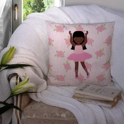 Caroline's Treasures Ballerina African American Long Hair Indoor/outdoor Throw Pillow
