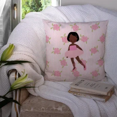 Caroline's Treasures Ballerina African American Short Hair Indoor/outdoor Throw Pillow