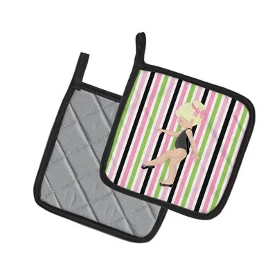 Caroline's Treasures Ballerina Blonde Point Potholder In Pink