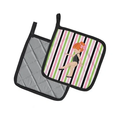 Caroline's Treasures Ballerina Head Point Potholder In Gray