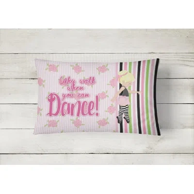Caroline's Treasures Ballet Dance Stripes Lumbar Pillow In Blonde