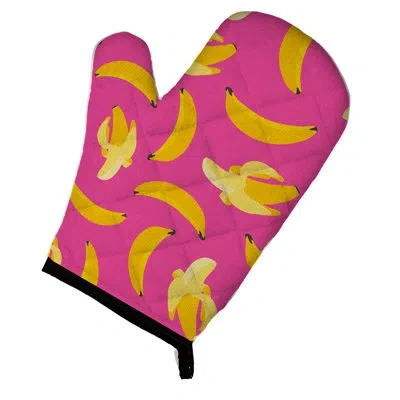 Caroline's Treasures Bananas Oven Mitt In Pink,yellow
