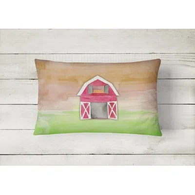 Caroline's Treasures Barn Watercolor Lumbar Pillow