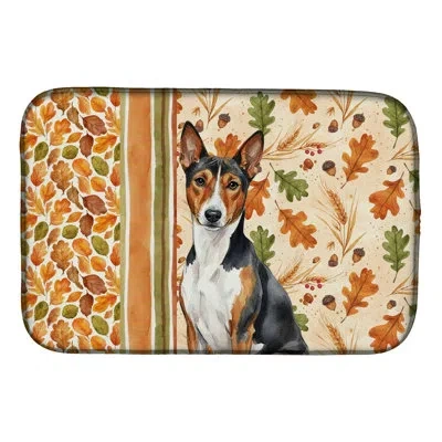 Caroline's Treasures Basenji Heirloom Fall Dish Drying Mat In Natural