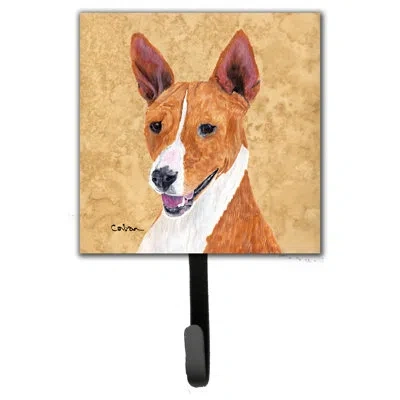 Caroline's Treasures Basenji Leash Holder And Wall Hook In Brown