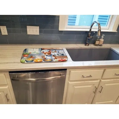 Caroline's Treasures Basenji The Chef Dish Drying Mat In Natural