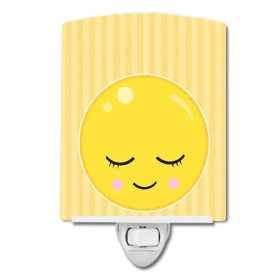 Caroline's Treasures Bashful Face Ceramic Night Light In Yellow