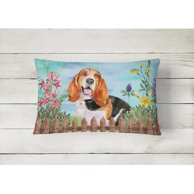 Caroline's Treasures Basset Hound Spring Indoor/outdoor Throw Pillow