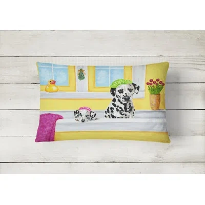 Caroline's Treasures Bath Day Dalmatian Fabric Indoor/outdoor Throw Pillow