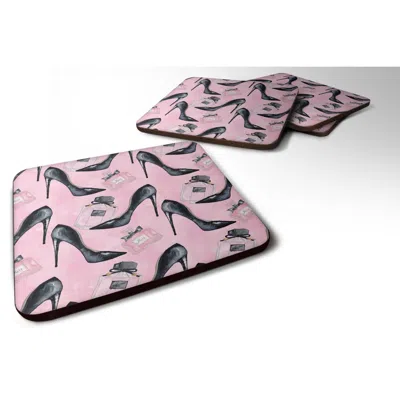 Caroline's Treasures Bb7507fc Fashion Diva Shoes & Perfume Foam Coaster, Set Of 4