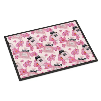 Caroline's Treasures Bb7510jmat Watercolor Pink Flowers & Perfume Indoor Or Outdoor Mat, 24 X 36 In.