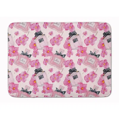 Caroline's Treasures Bb7510rug Watercolor Pink Flowers & Perfume Machine Washable Memory Foam Mat