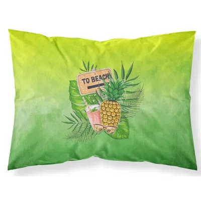 Caroline's Treasures Beach Summer Pillowcase In Green
