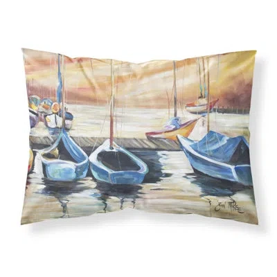 Caroline's Treasures Beach View With Sailboats Pillowcase In Brown