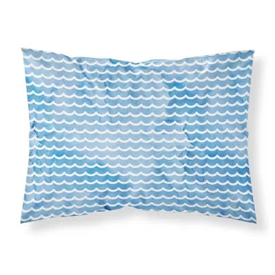 Caroline's Treasures Beach Watercolor Waves Pillowcase In Blue