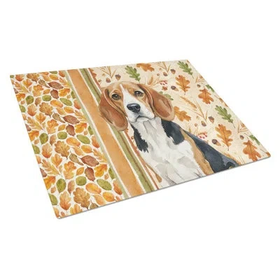 Caroline's Treasures Beagle Heirloom Fall Glass Cutting Board